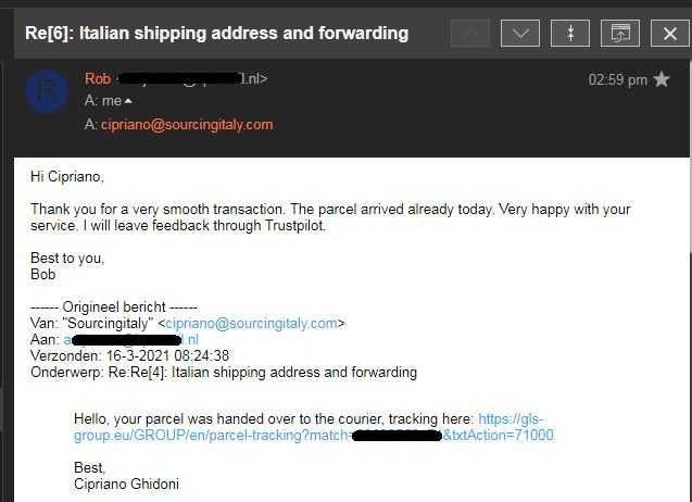 Reshipping Parcels Europe 317
